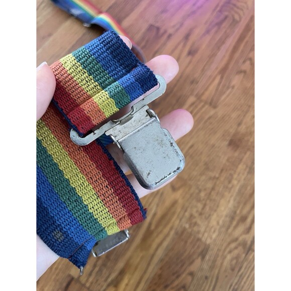 VTG Rainbow Suspenders 70’s-80’s Mork & Mindy Wide Popular Mechanics Clips - Picture 8 of 16